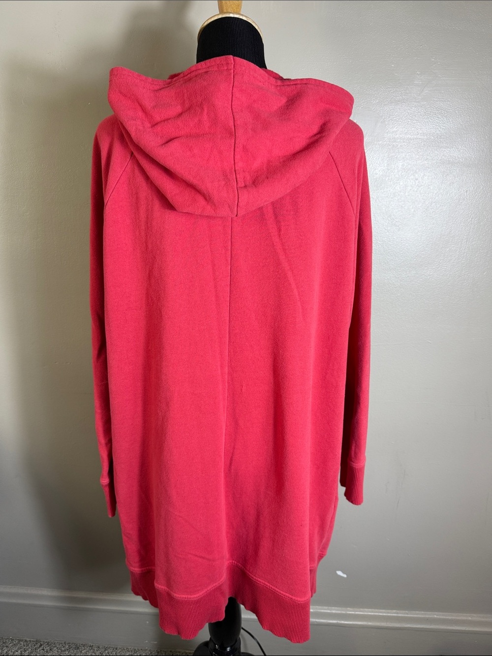Life is Good Open Front Hooded French Terry Red Sweatshirt Cardigan Jacket XL - Picture 5 of 7